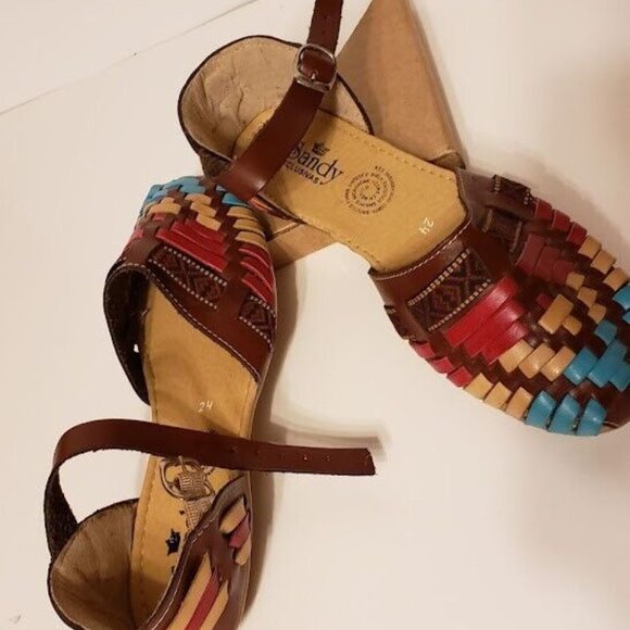 Sandy Exclusivas Women's Mexico Size 24 USA Size 7 Multicolor Sandals Colorful - Picture 5 of 7